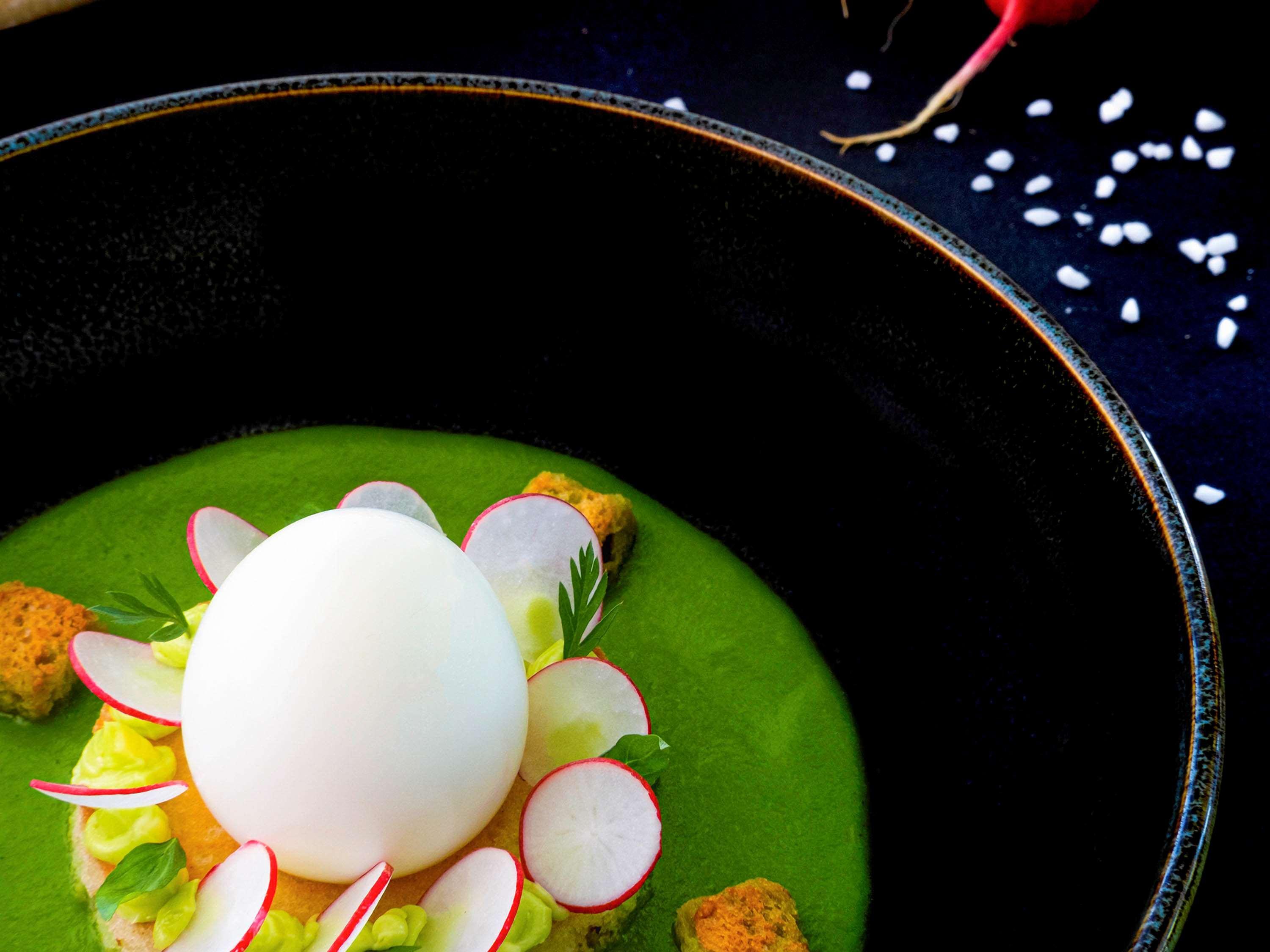 Hotel Sofitel Lyon Bellecour Exterior foto A green soup with an egg